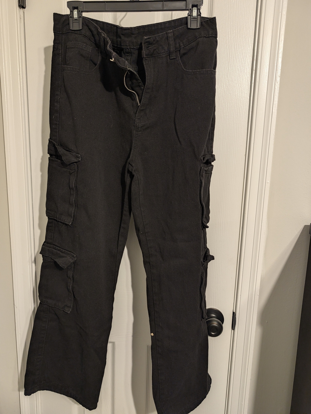 SHEIN Black Women's Boyfriend Cargo Jeans
